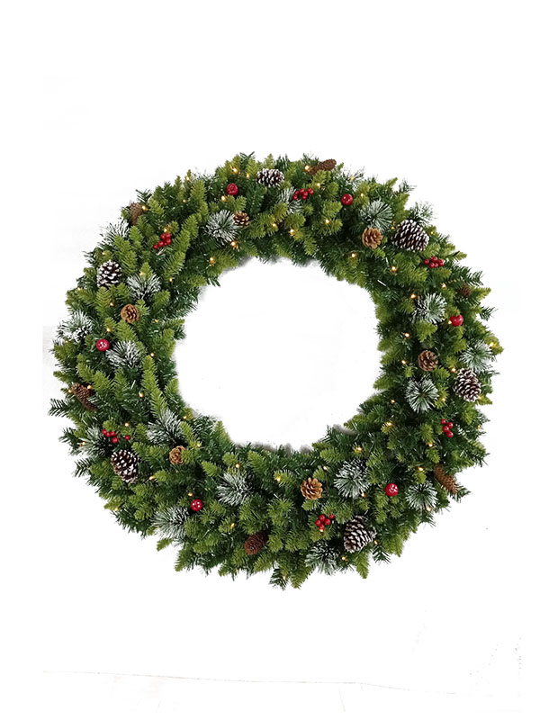 Julkrans med rik kottedekoration-WD21120