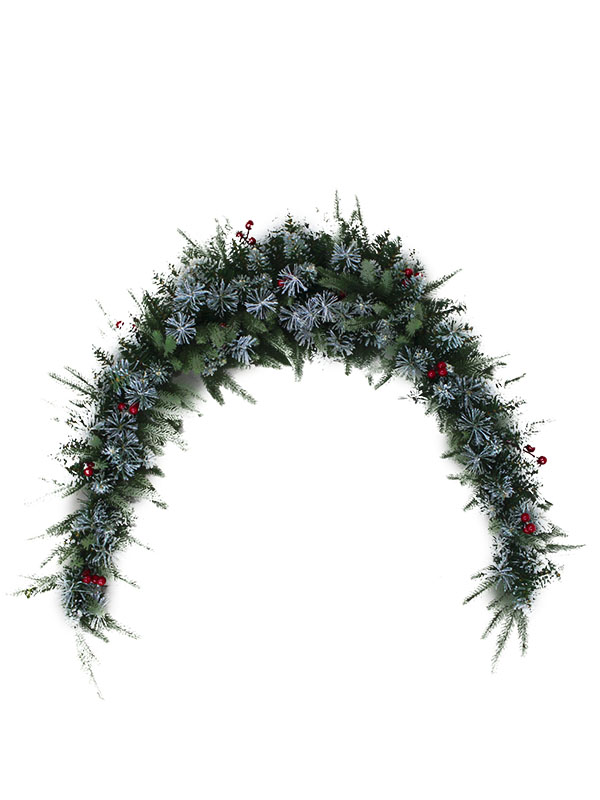 Specialform julgirland med snö och röda bär-PE PVC SW