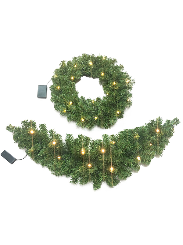 PVC Series-45CM Krans Julgirland Med Ljus